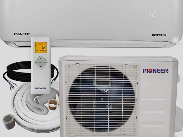 Ductless air conditioning indoor and outdoor units with remote
